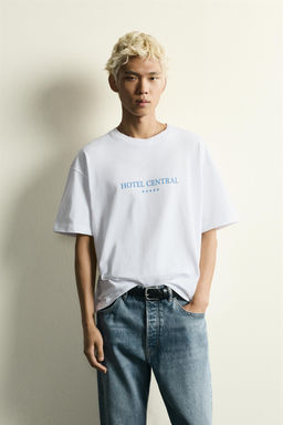 CAMISETA RELAXED FIT ESTAMPADOS COMBINADOS / Blanco roto - Zara фото 2