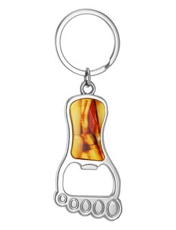 Забавный брелок с мозаикой из натурального янтаря Бигфут