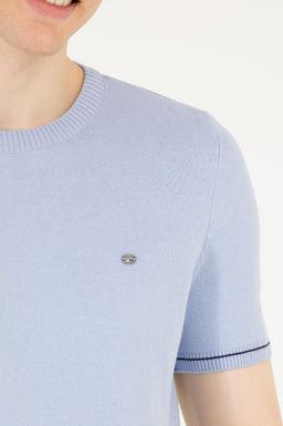 Мужской голубой трикотажный свитер - U.s. polo assn фото 7