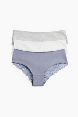 Pack de 3 bragas Hipster de encaje y algod?n