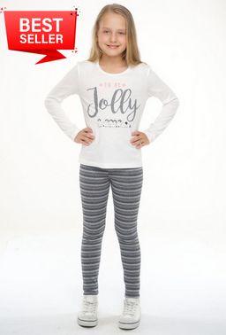 брюки дев. чёрный/белый 773126/90ввэ - Clever wear фото 2