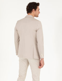 Bej Slim Fit Ceket
