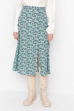 TRENDYOLMILLA Siyah Y?rtmac Detayl? Cicek Desenli Viskon Kumasl? Midi Dokuma Etek TWOSS20ET0230 фото 19