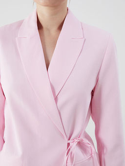 Keten Kar???ml? Kad?n Blazer Ceket