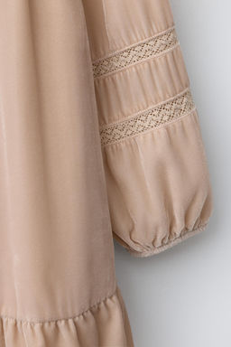 VELVET DRESS WITH LACE TRIM AND SEQUINS - Zara фото 4