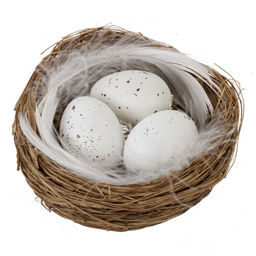 Набор из 2-х изделий декоративных "Гнездо пасхальное" (6,5*2), L14 W2,5 H15 см