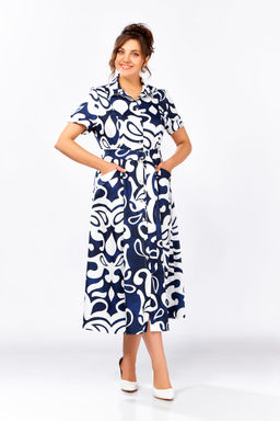 Платье Swallow 844.3 темно-синий в белый принт фото 5