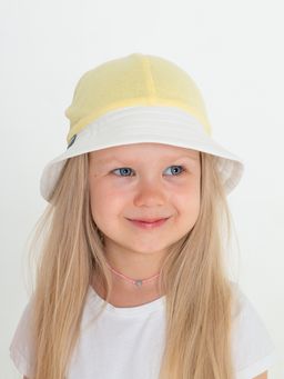 Панамка трикотажная вязаная (Молоко/Лаванда)