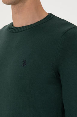 Erkek Slim Fit Bisiklet Yaka Koyu Ye_il Basic Kazak - U.s. polo assn фото 7