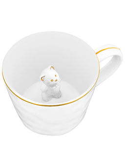 Кружка 300 мл 14*10*7,5 см Медвежонок с фигуркой внутри, белый с золотом, фарфор - Elan gallery фото 6