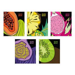 Тетрадь, 48 л, клетка, арт. 63712/ 10 ТРОПИЧЕСКИЕ ФРУКТЫ