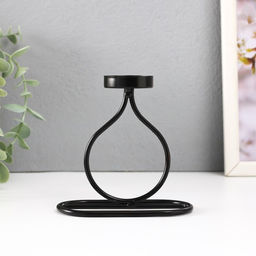 Металлический подсвечник на 1 свечу «Бутылочка», d=4 см чёрный, 11×6×11.5 см