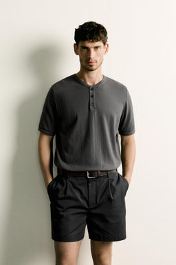 CAMISETA PUNTO CUELLO PANADERO / Plomo - Zara фото 2