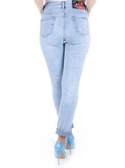 A809 LT. BLUE Джинсы зауженные женские AOTERSS - Фабричный китай фото 6