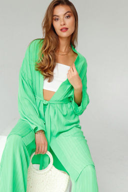9389 Костюм из кимоно и брюк-палаццо салатовый - Martichelli фото 15