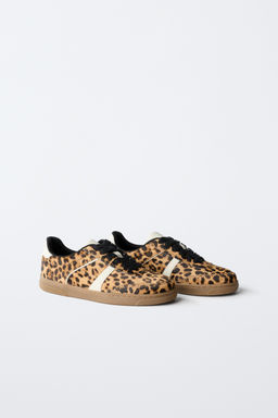 LEOPARD PRINT LEATHER SNEAKERS - Zara фото 2
