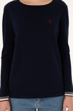 Женский темно-синий свитер с круглым вырезом Неожиданная скидка в корзине - U.s. polo assn фото 6