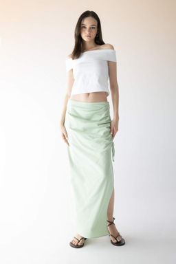 Приталенная футболка с открытыми плечами и короткими рукавами - Defacto фото 2