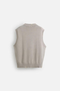 DISTRESSED KNIT WAISTCOAT - Zara фото 8