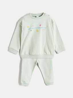 K?z Bebek Sweatshirt ve E?ofman Alt? 2li