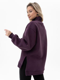 футер 3х нитка с начесом Свитшот ,баклажановый - Binita фото 4