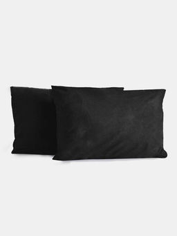 2шт Наволочка из полисатина гладкокрашенного на молнии - Черный 50х70