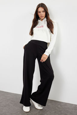 Siyah Ince Ekstra Yuksek Bel Wide Leg/Genis Kesim Pantolon TWOAW25PL00026