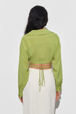 Рубашка укороченная из мягкого хлопка с завязками - Mollis фото 4