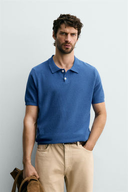 POLO PUNTO REGULAR FIT ESTRUCTURA / Azul?n - Zara фото 3