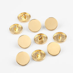 Цена за 2 шт. Пуговицы на ножке, металлические, d=15 мм, набор 10 шт., глянцевые, цвет золотой