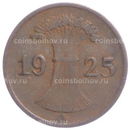 Монета 1 рейхспфенниг 1925 года A Германия