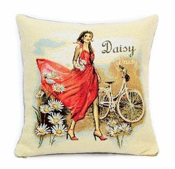 Леди Ромашка- гобеленовая наволочка 32х32 см