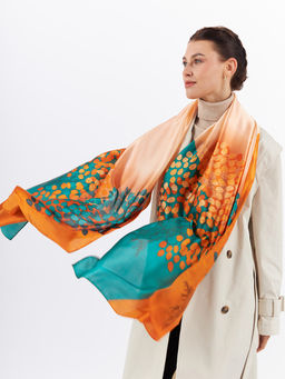 Большой, мягкий, тонкий и очень нежный двусторонний палантин с рисунком - Tantino фото 23