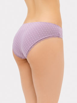 Цена за 2 штуки! Трусы женские классические фиолетовые в горошек горошек на морском тумане 412429