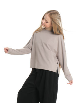 Свитшот для девочки однотонный 22-7685 серый