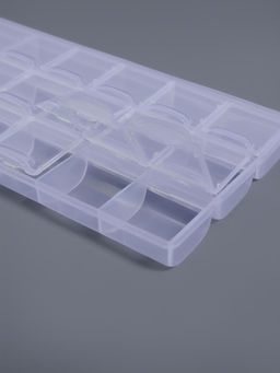 Цена за 4 шт. Органайзер для хранения мелочей, 21 отделение, 21.5×10.5×1.9 см, прозрачный