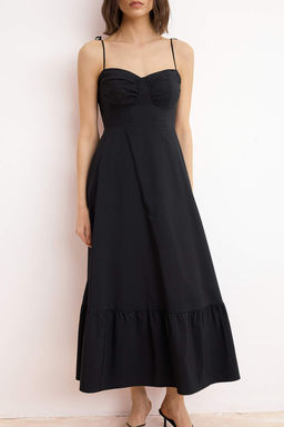 TRENDYOLMILLA Beyaz Drape Detayl? Dokuma Maxi Elbise TWOSS24EL01128  фото 26