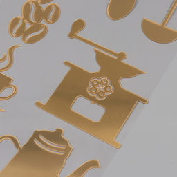 Наклейка интерьерная Кофейное утро, золотистый, 70?30 см