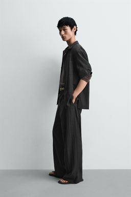 CAMISA RELAXED FIT TEXTURA / Negro - Zara фото 4