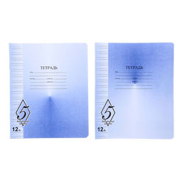 Цена за 7 шт. Тетрадь 12 листов узкая линейка «Великолепная пятёрка», бумажная обложка, МИКС