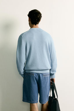 JERSEY REGULAR FIT ALGOD?N - LINO / Azul claro