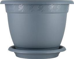 Горшок для цветов InGreen Aphrodite D 340 mm, 12,7л с подставкой №7 серый IG420711026 - Пластик репаблик фото 5