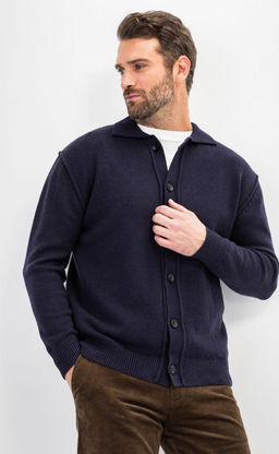 Кардиган мужской однотонный F310-0513 тёмно-синий - Fine joyce фото 8