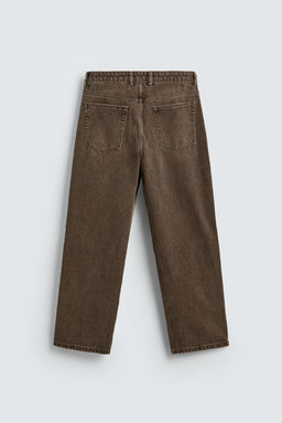 JEANS RELAXED FIT ACABADO EFECTO ENCERADO / Marr?n - Zara фото 8