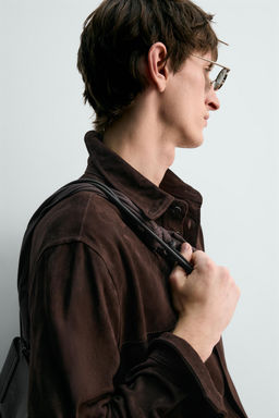 CAMISA PIEL ANTE LIMITED EDITION / Chocolate - Zara фото 7