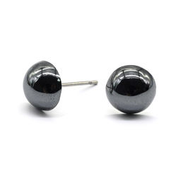 Серьги гвоздики (пусеты) из гематита 7-8мм Радуга камня