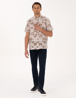 Kahverengi Comfort Fit K_sa Kollu G_mlek