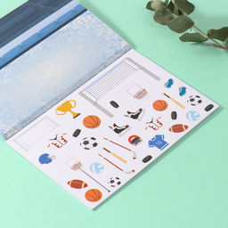 Наклейки в книжке «Спортик», 3 фона, 20.7×14.2 см