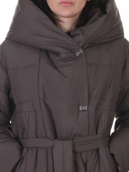 A625 GRAY/BROWN Пальто зимнее женское (200 гр. био-пух)