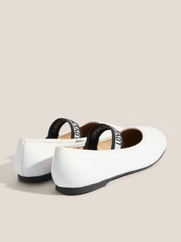 Балетки мэри-джейн LOVE MOSCHINO BALLET LOVE Артикул 4402219, белый  фото 5